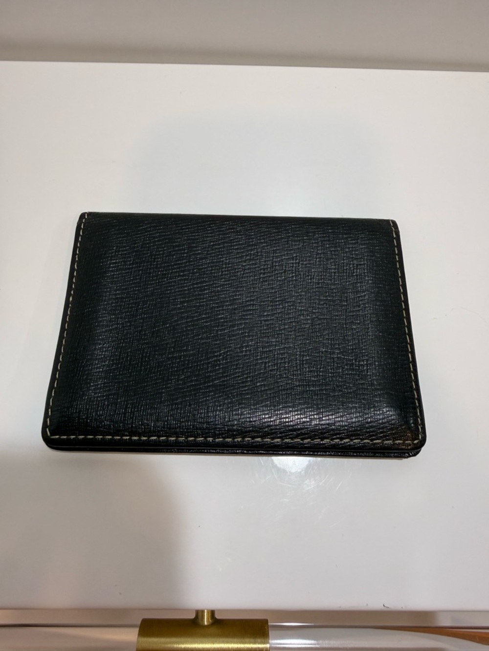 Burberry Black Leather Bifold Wallet with House check interior - Picture 3 of 8